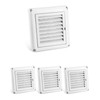QWORK 4" Louvered Vent Cover, 4 Pcs Covers for Outdoor
