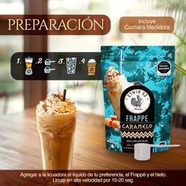Frappe en Polvo Sabor Caramelo | 1 kg | Sin Gluten, Kosher, 100% Mexicano | Incluye Cuchara Medidora | ETNIA 52