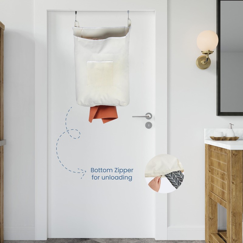 The Fine Living Co. Hanging Laundry Hamper with Over Door