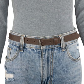 Heather's, Rustic Belt for Women, Narrow Buckle Belt, Waist Strap, Stylish Belly Accessory, Full Grain Leather, Handmade (Bourbon Brown, S)