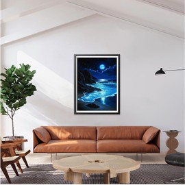 LOMSIOY DIY 5D Diamond Art Kits for Adults, Seaside Diamond Painting Kits for Beginner, Scenery Diamond Art with Round Full Drill Rhinestone Crafts Gem Arts for Home Wall Decor 12x16 inch