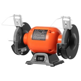 Single Speed 6-inch Bench Grinder with 1750RPM Low-Speed Table 250W 2A Induction Motor 36/60-Grit GripsMax. Power: 250 W, Speed Range: 1750 rpm