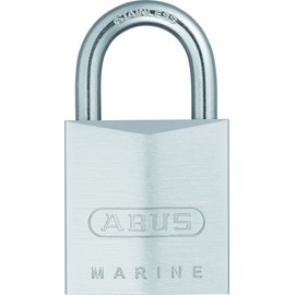 ABUS Marine padlock 75IB/30 - weatherproof - brass lock body with nickel pearl coating - ABUS security level 5 - silver