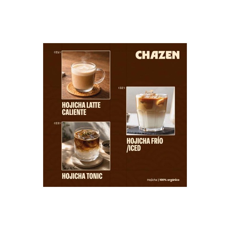 Hojicha Polvo Orgánico Japonés Chazen 50g Verde Tostado
