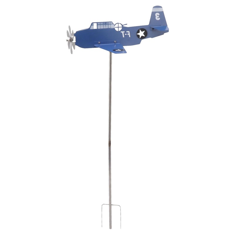Airplane Weather Vane, Metal Wind Spinner Iron Stainless Steel Outdoor
