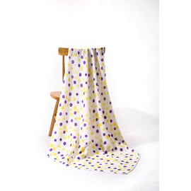 Funcho Children Muslin Squares Pack Swaddle Blanket (3 in a pack) (Purple Animals)