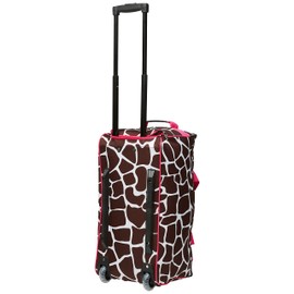 Rockland unisex-adult Rolling Duffel Bag, Pink Giraffe, 22-Inch