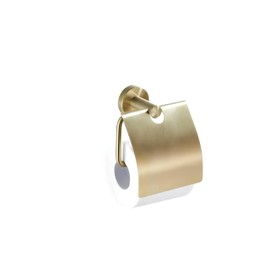 Housler® Brushed Brass Round Bathroom Accessories (Gold) (Round WC R.Holder With Flap)