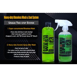 Micro Detailer Heavy-Duty Rinseless Wash and Coat System, Concentrated Rinseless Wash & Ceramic Paint Sealant Kit