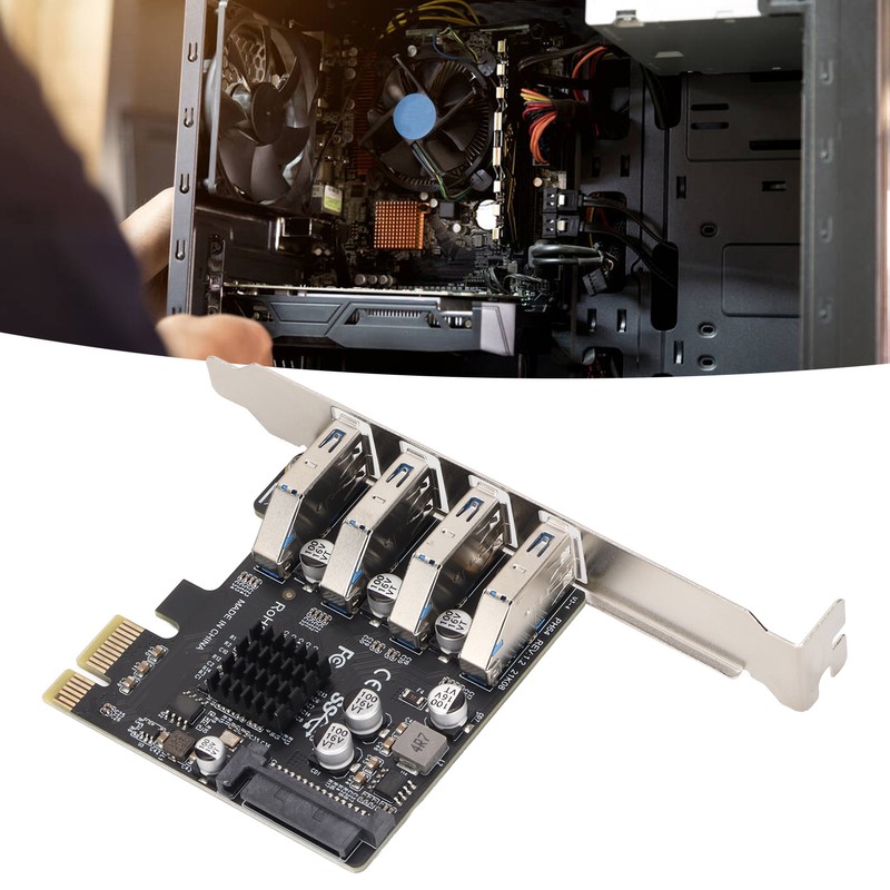 USB 3.0 PCIE Expansion Card PH64 2U/4U VL805 Chip 5Gbps