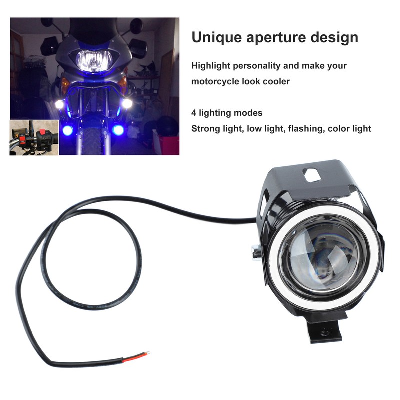 Motorcycle Headlight 4 Lighting Modes Unique Aperture 12 to 60V