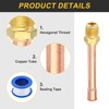 sourcing map 2Pcs Brass Pipe Fitting, 3/8 SAE Male Thread