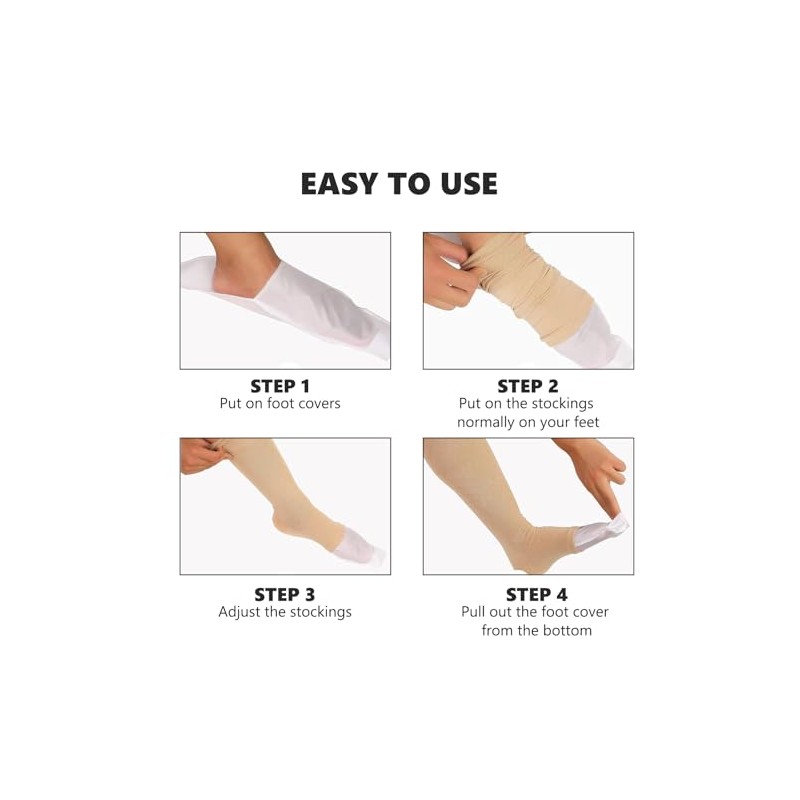 4pcs Open Toe Compression Socks, Sock Dressing Aid Stocking Aid