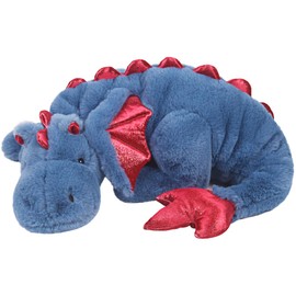 ARELUX - Juguete de peluche de 35 pulgadas, lindo dragón de peluche, peluches de peluche de pterosaurio azul suave con alas para amigos, miembros de la familia