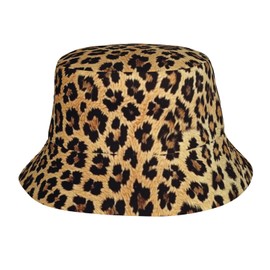 Leopard Print Pattern Bucket Hats Sun Cap Summer Beach Sun Hats Packable Travel Fisherman Hat for Men and Women