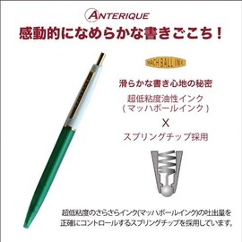 Anterique BP1CWG Permanent Ballpoint Pen, 0.5, White, Green