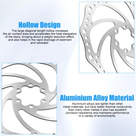 180 mm Centre Lock Brake Disc, Brake Discs Bicycle with 6 Screws, Stainless Steel Bike Brake Discs, Disc Brake for Most Mountain Bikes, Road Bikes, Riding, Bicycles, MTB and BMX (Silver 180 mm)