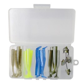 Axia Mighty Minnow Soft Fishing Lure Set With Tackle Box (28g Set)