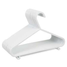 Fineway Pack of 40 Strong Plastic White Kids Hangers - Space Saving Non-Slip Baby Clothes Hangers Perfect for Nursery, Designed for Baby and Kid's Clothes