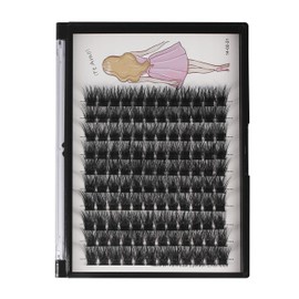 Bodermincer 120 Clusters/box Segmented 3D Effect Glue Bonded Cluster Eyelashes Individual Eyelash Extension Eyelashes Bunches False Eyelashes Home Eyelash Extension (14MM)