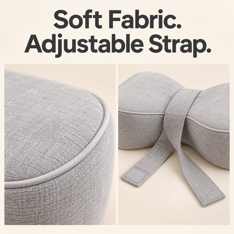 Knee Pillow for Side Sleepers with Adjustable Strap – Contoured