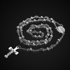 OIDEA Rosary Cross Necklace Stainless Steel Catholic Jesus Christ Crucifix
