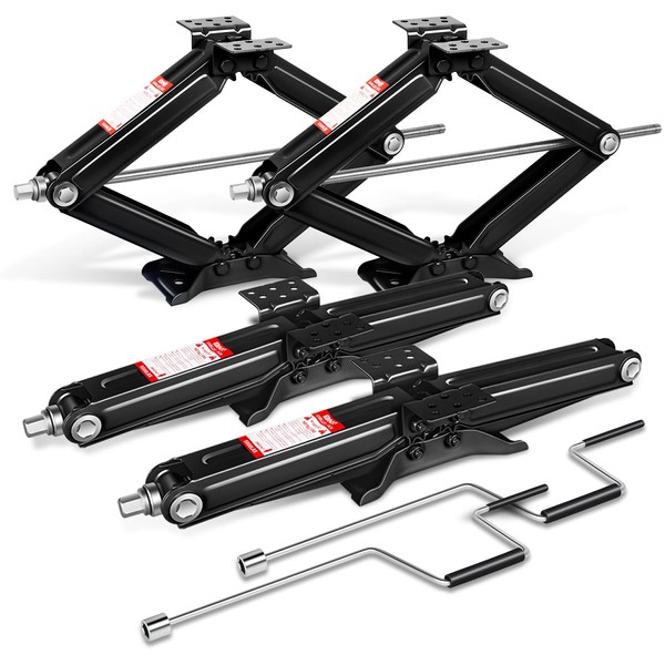 DNA MOTORING 4-Pack 5000lbs RV Trailer Stabilizer Leveling Scissor Jacks