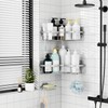 Moforoco Corner Shower Caddy Shelf Organizer Rack, Self Adhesive Black