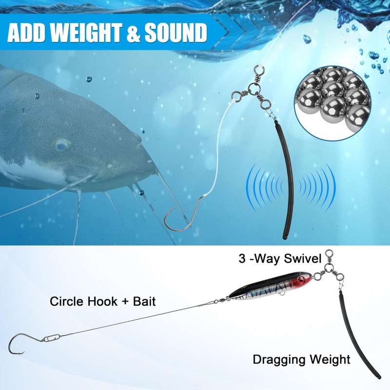 6 Pcs Dragging Weights for Catfishing, No Snag Fishing Sinker