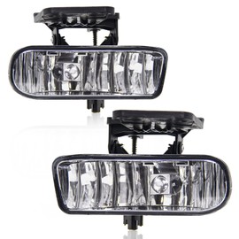 RAPOOSANS Driving Fog Lights Lamps Assembly for 1999-2002 GMC Sierra/2000-2006 GMC Yukon Pickup Truck SUV Fog Light Replacement with 880 12V 27W Bulbs-Clear Lens