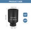 36mm Socket, Deep Impact Socket 1/2" Drive, 12 Ponit Point