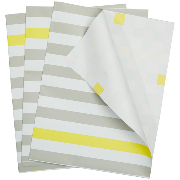 The Gift Wrap Company 58-189212 Stripe and Checkerboard Reversible Flat