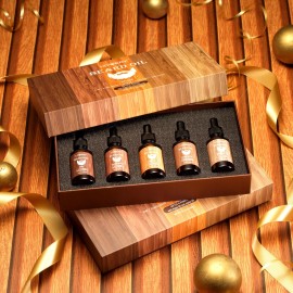 Lovery (5 Pack Beard Oil for Men, Natural Mens Beard Oil Kit Variety Set - Sandalwoo...