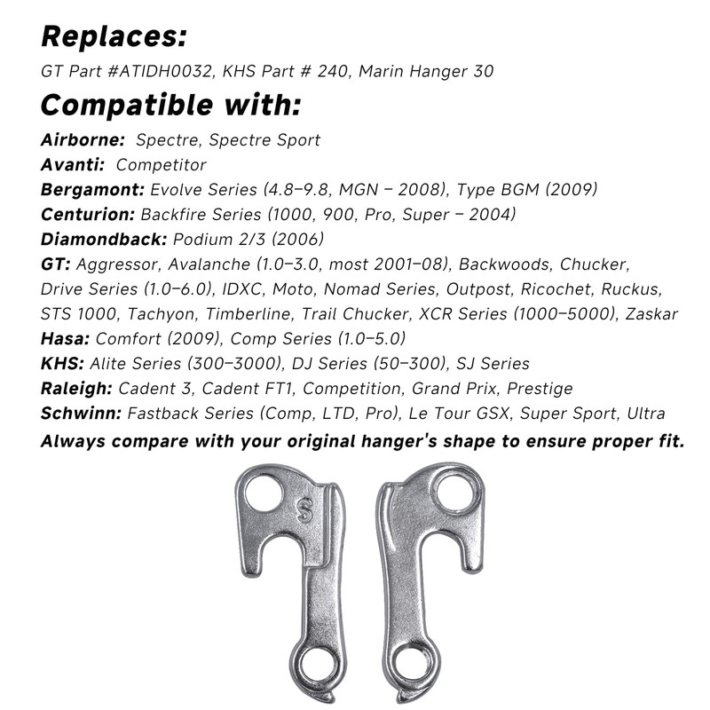 TerchPilet Rear Derailleur Hanger 9 – Compatible with GT, KHS,