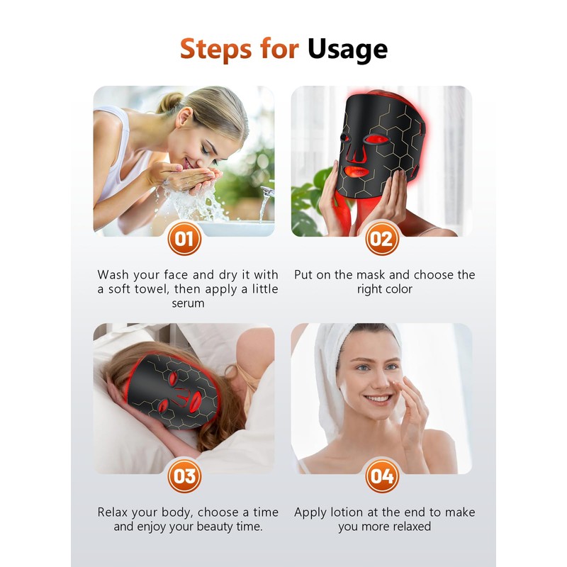 Red Light Therapy for Face, 7-1 Colors Portable Led Face