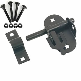 Security Oval Pad Bolt - Gate Shed Door Lock - 4" (100mm) in Black