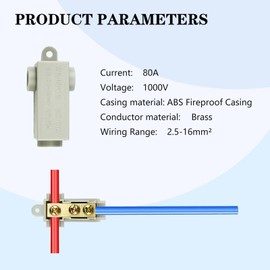 12Pcs 6 AWG Gauge T-Type Wire Connector Nut Kit, 80A Quick Wiring Connection Terminal, Splicing Quick Connector for Soft and Hard Wire Universal