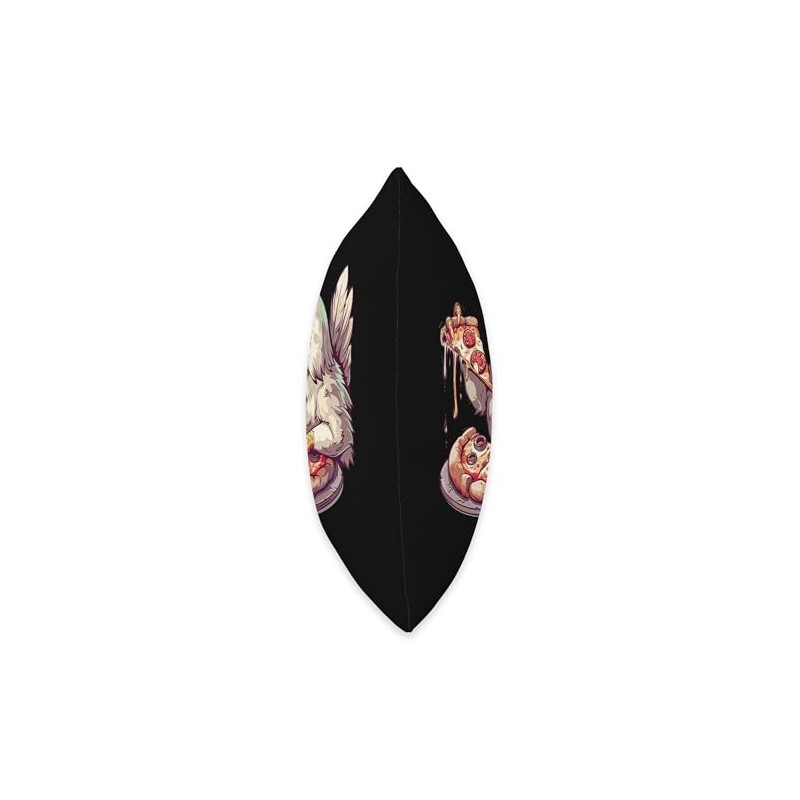 Serama Chicken Eating Pizza Throw Pillow