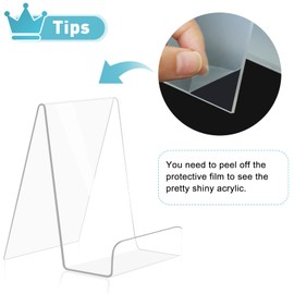 trophable 6 Pack Acrylic Book Stand Clear Book Display Easel Holder for Displaying Tablets Newspaper Magazines Notebooks Textbooks CDs