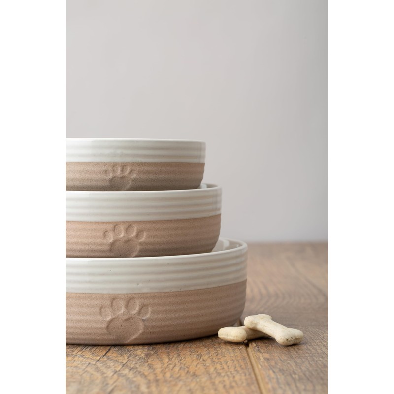 Mason Cash Hearts Paw Large Dog Bowl, 18cm Diameter, 900ml