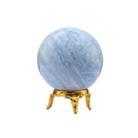 Blue Calcite Crystal Ball with Stand - 2" Inches Crystal Sphere Meditation Balls for Witchcraft and Decorative Balls