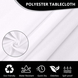 AUAUY Table Cloth Wipe Clean Rectangular 140x100 cm, Wipeable Waterproof Tablecloth, Polyester Washable Fabric Table Protector for Dining Tables, Table Cover for Kitchen Tabletop Decoration, White