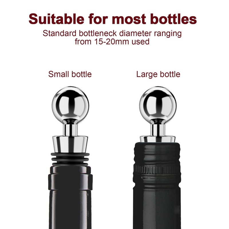 BETTFOR Wine Stoppers for Wine Bottles 3Pcs Vacuum Wine Bottle