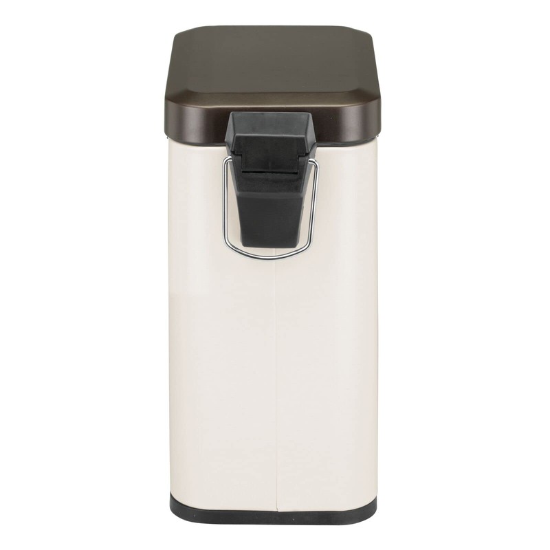 mDesign Small Modern 1.3 Gallon Rectangle Metal Lidded Step Trash