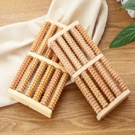 Wooden foot massager, sole acupressure device, foot massager, foot acupressure roller, foot massager Stone foot acupressure plate 3ea