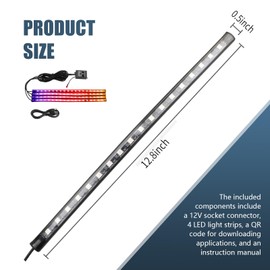 Arwrilt Car Interior Lights, RGB Footwell Lighting for Car, APP Control 72 LEDs Interior Light Strips with 12V USB DC, Music Sync Color Change Mode, Universal Car Interior Decoration(Multicolored)