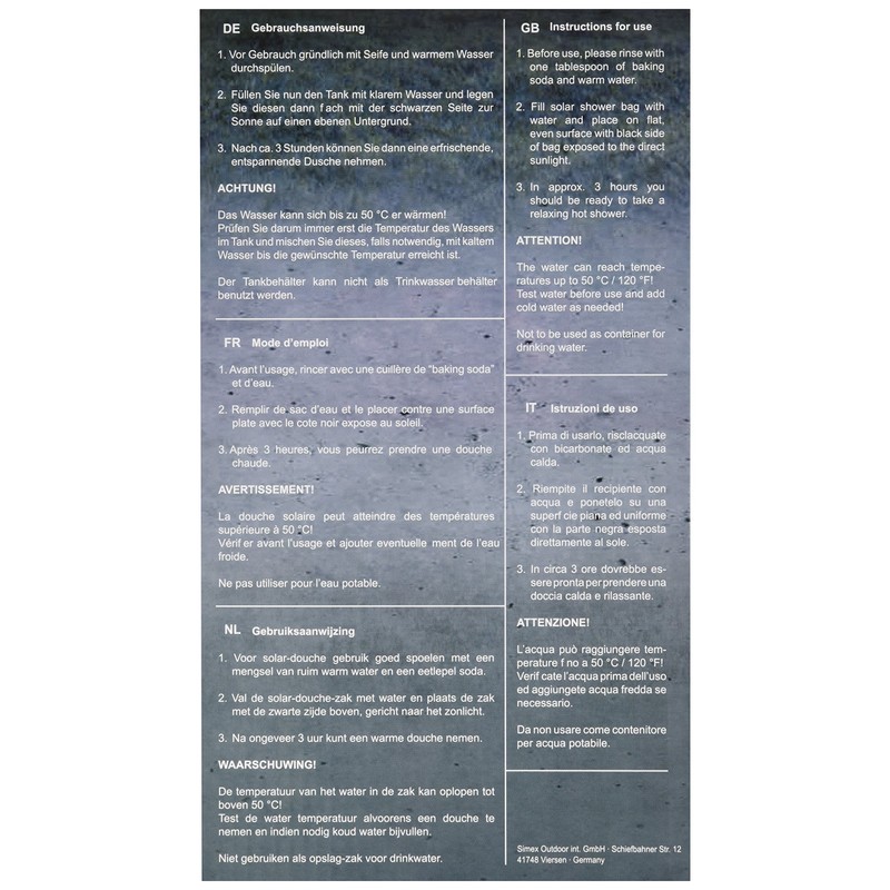 High Peak Solardusche, schwarz,