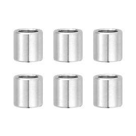 PATIKIL 6 Pcs Stainless Steel Spacers, 7mm ID x 10mm OD x 10mm Height 304 Stainless Steel Bushing Screw Standoff Unthreaded Round Spacer for 1/4"M7 Screws Bolts Nuts