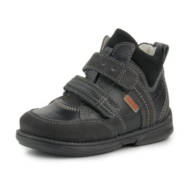 Memo Polo Ankle Support Children's Corrective Orthopedic Sneaker, Black, 24 (8 M US Toddler)