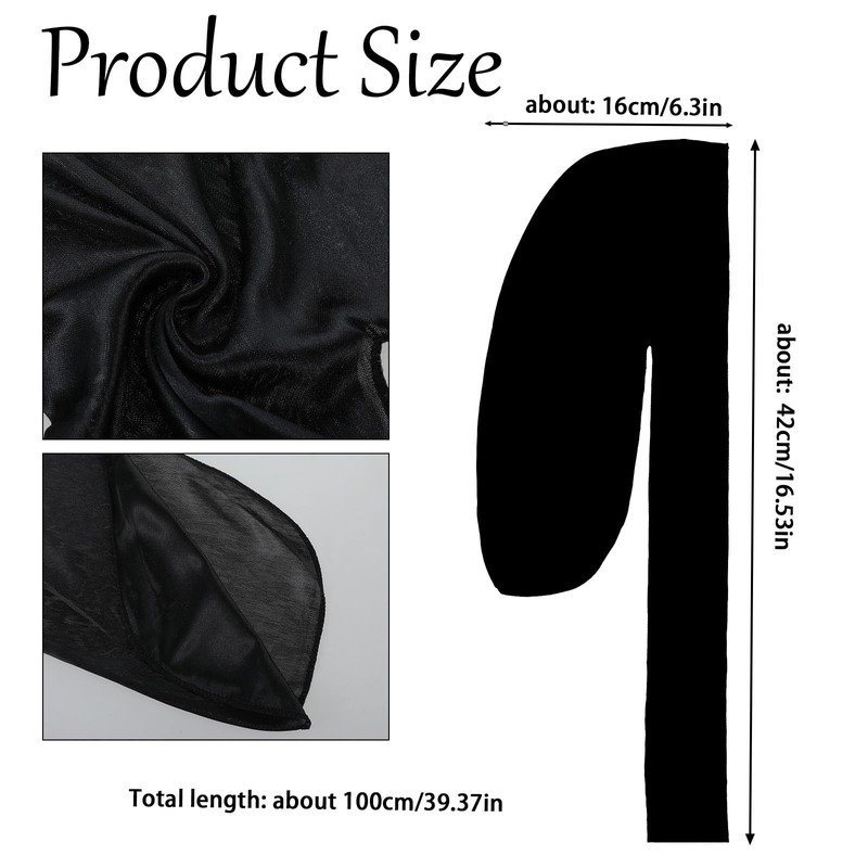 JIEYAO Silky Durag for Men, Satin Dorag with 1 Wave
